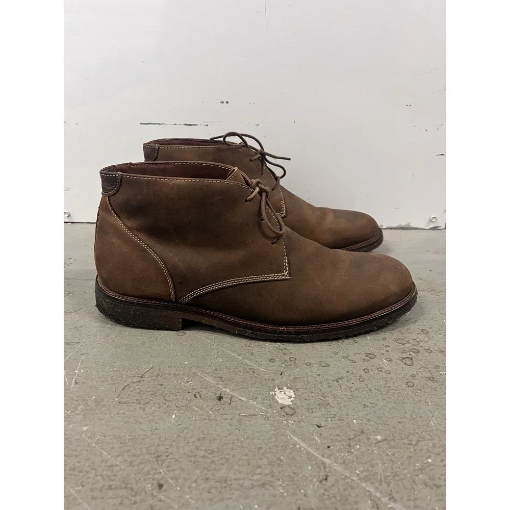 Johnston & Murphy Men Shoes‎ Brown Leather Gregory Lace-Up Chukka Boot 11.5 M
